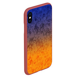 Чехол iPhone XS Max матовый Желто-синий звездный узор, цвет: 3D-красный — фото 2