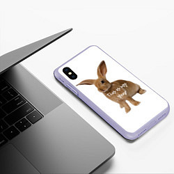 Чехол iPhone XS Max матовый Это год кролика, цвет: 3D-светло-сиреневый — фото 2