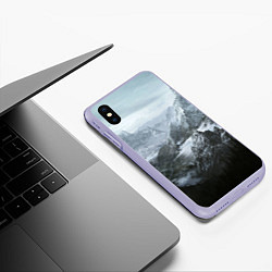 Чехол iPhone XS Max матовый Природа Скайрима, цвет: 3D-светло-сиреневый — фото 2