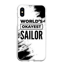 Чехол iPhone XS Max матовый Worlds okayest sailor - white, цвет: 3D-белый