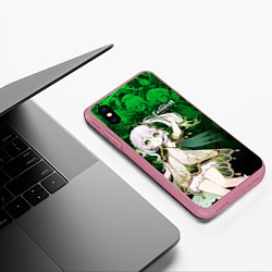 Чехол iPhone XS Max матовый Nahida Genshin, цвет: 3D-малиновый — фото 2