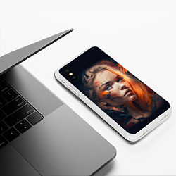 Чехол iPhone XS Max матовый Красивая девушка царица, цвет: 3D-белый — фото 2