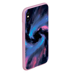 Чехол iPhone XS Max матовый Ручная роспись галактики акварелью, цвет: 3D-розовый — фото 2