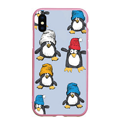 Чехол iPhone XS Max матовый Смешные пингвины
