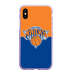 Чехол iPhone XS Max матовый Нью-Йорк Никс НБА, цвет: 3D-сиреневый