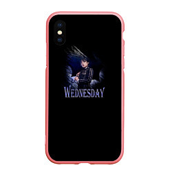 Чехол iPhone XS Max матовый Wednesday с зонтом