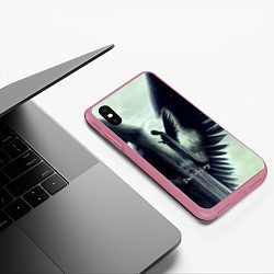 Чехол iPhone XS Max матовый Devil may cry, цвет: 3D-малиновый — фото 2