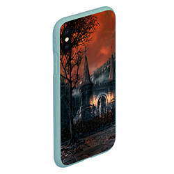 Чехол iPhone XS Max матовый Bloodborne пейзаж, цвет: 3D-мятный — фото 2
