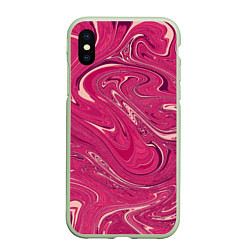 Чехол iPhone XS Max матовый Яркая волна, цвет: 3D-салатовый