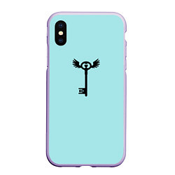 Чехол iPhone XS Max матовый Ключик к замочку голубой