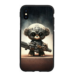 Чехол iPhone XS Max матовый Cute animal with a gun, цвет: 3D-черный