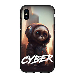 Чехол iPhone XS Max матовый Cyber animal, цвет: 3D-черный
