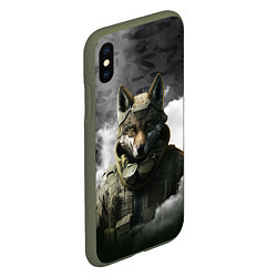 Чехол iPhone XS Max матовый Волк в форме, цвет: 3D-темно-зеленый — фото 2