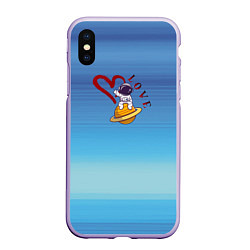 Чехол iPhone XS Max матовый Любовь космическая, цвет: 3D-светло-сиреневый