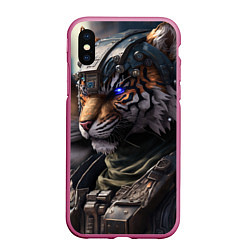 Чехол iPhone XS Max матовый Battle Tiger