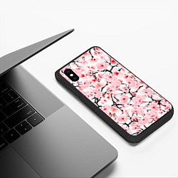 Чехол iPhone XS Max матовый Цветущая сакура: арт нейросети, цвет: 3D-черный — фото 2