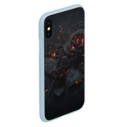 Чехол iPhone XS Max матовый Пепельная роза горит, цвет: 3D-голубой — фото 2