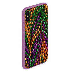 Чехол iPhone XS Max матовый Разноцветные буссы, цвет: 3D-фиолетовый — фото 2