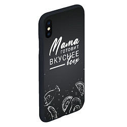 Чехол iPhone XS Max матовый Мама готовит вкуснее всех, цвет: 3D-черный — фото 2