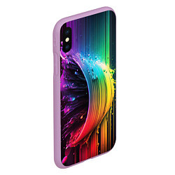 Чехол iPhone XS Max матовый Волна красок, цвет: 3D-сиреневый — фото 2