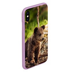 Чехол iPhone XS Max матовый Медвежонок красавец, цвет: 3D-сиреневый — фото 2