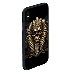 Чехол iPhone XS Max матовый Золотой череп фараона, цвет: 3D-черный — фото 2