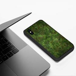 Чехол iPhone XS Max матовый Камуфляж хаки, цвет: 3D-черный — фото 2