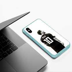 Чехол iPhone XS Max матовый 10 Leo Messi, цвет: 3D-мятный — фото 2