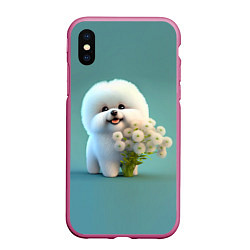 Чехол iPhone XS Max матовый Белая собака милаха