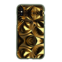 Чехол iPhone XS Max матовый Золотой калейдоскоп