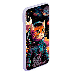 Чехол iPhone XS Max матовый Милый котик из космоса, цвет: 3D-светло-сиреневый — фото 2