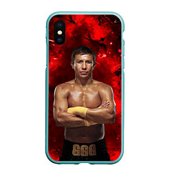 Чехол iPhone XS Max матовый Головкин GGG, цвет: 3D-мятный