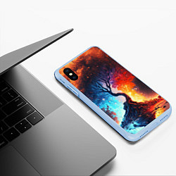 Чехол iPhone XS Max матовый Волшебное дерево желаний, цвет: 3D-голубой — фото 2