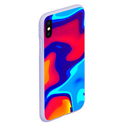 Чехол iPhone XS Max матовый Смесь красок ультрафиолет, цвет: 3D-светло-сиреневый — фото 2