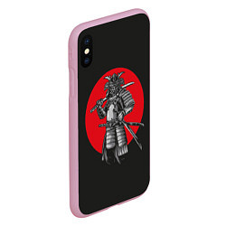 Чехол iPhone XS Max матовый Японский воин-самурай, цвет: 3D-розовый — фото 2