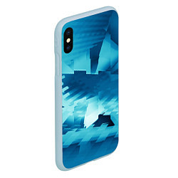 Чехол iPhone XS Max матовый Абстрактные светло-синие кубы и другие фигуры, цвет: 3D-голубой — фото 2
