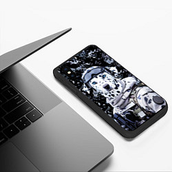 Чехол iPhone XS Max матовый Далматинец солдат спецназа, цвет: 3D-черный — фото 2