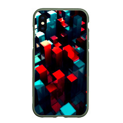 Чехол iPhone XS Max матовый Digital abstract cube