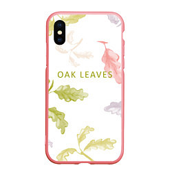 Чехол iPhone XS Max матовый Oak leaves