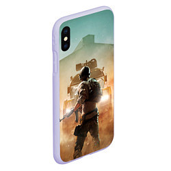 Чехол iPhone XS Max матовый PUBG и машина, цвет: 3D-светло-сиреневый — фото 2