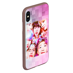 Чехол iPhone XS Max матовый BTS K-pop, цвет: 3D-коричневый — фото 2
