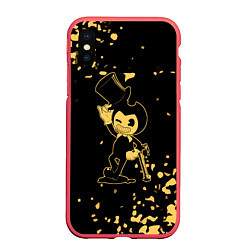 Чехол iPhone XS Max матовый Bendy and the ink machine Чернильная машина бенди, цвет: 3D-красный