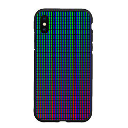 Чехол iPhone XS Max матовый Multicolored texture, цвет: 3D-черный