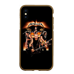 Чехол iPhone XS Max матовый Metallica - метал-группа, цвет: 3D-коричневый