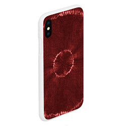 Чехол iPhone XS Max матовый Красный круг тай-дай, цвет: 3D-белый — фото 2