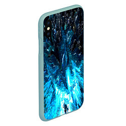 Чехол iPhone XS Max матовый Холодная масляная краска, цвет: 3D-мятный — фото 2