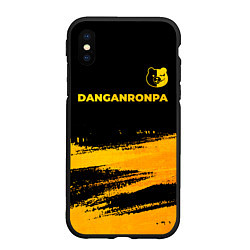 Чехол iPhone XS Max матовый Danganronpa - gold gradient: символ сверху