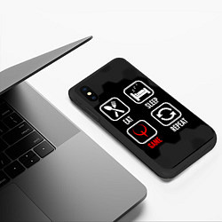 Чехол iPhone XS Max матовый Eat, sleep, Quake, repeat, цвет: 3D-черный — фото 2