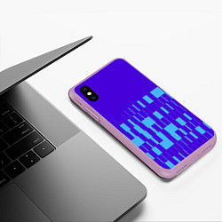 Чехол iPhone XS Max матовый Паттерн в стиле модерн синий яркий, цвет: 3D-сиреневый — фото 2