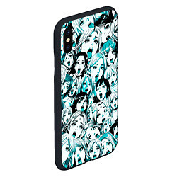 Чехол iPhone XS Max матовый Ahegao: Светло-голубой, цвет: 3D-черный — фото 2